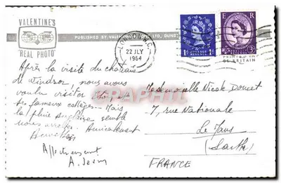 Zamek w Windsorze z powietrza — Valentine's Real Photo — n°223382 — Rewers