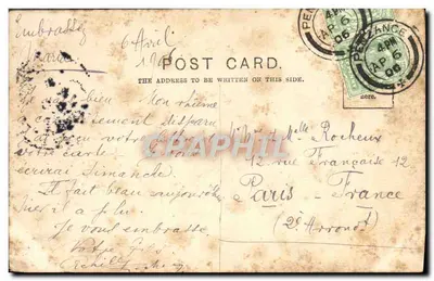 Bilhete postal antigo York Cottage Sandringham — Verso