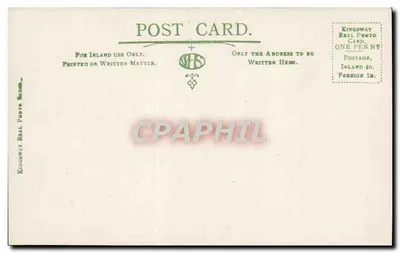 Cambridge, Porta de St John e Escola de Divindade — Kingsway Real Photo Card — Verso