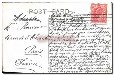 Św. Clementa Danes na Strand w Londynie — widok z kościoła i ulicy — wydawca nieznany — Rewers
