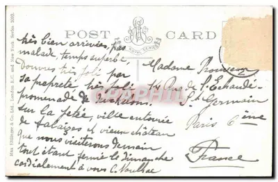 Stara pocztówka Dover Front nad morzem — Rewers