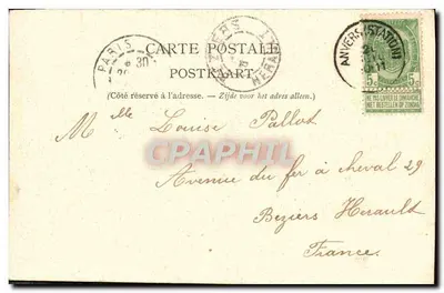 Anvers — O Orfanato para Meninos — J. Debaiernier, ed. Hermans, n° 172 — Verso