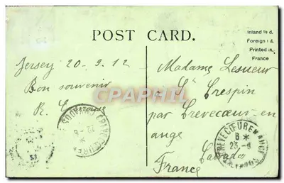 Jersey — Le Trou du Diable — The Devil's Hole — editor desconhecido, n° 140 — Verso