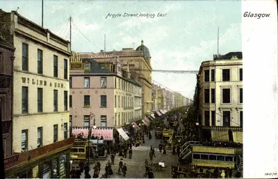 Argyle Street, olhando para o leste — Glasgow — editor desconhecido, n° de série 7847/11