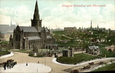 Catedral de Glasgow e Necrópole — Série Valentine — Impressa na Grã-Bretanha