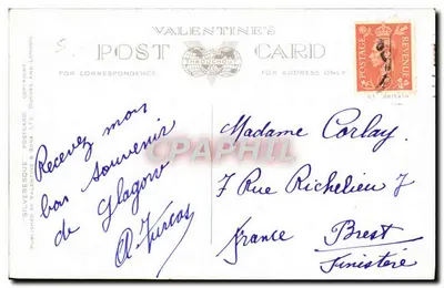 Ponte Jamaica, Glasgow — vista urbana com trêm e carros — editor Silveresque Postcard Ltd, n° A6228 — Verso