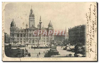 George Square e Edifícios Municipais, Glasgow — vista panorâmica — editor não identificado
