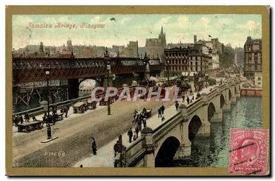 Jamaica Bridge, Glasgow — vista da passarela e do ponte — Valentin's Great Series n°31796