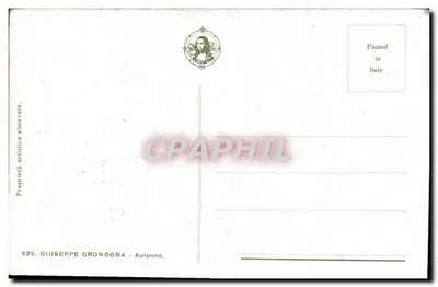Jesień — krajobraz wiejski w godzinie złotego światła — Giuseppe Grondona, n° 525 — Rewers