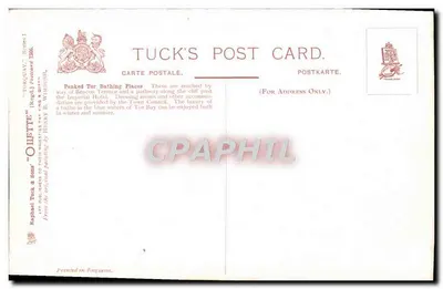 Torquay — Peaked Tor Miejsca kąpieli — seria Tuck's Post Card I — Rewers