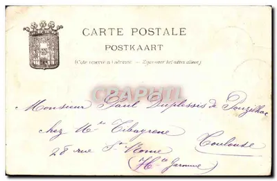 Mons — Estátua de Léopold I — editor A. Duwez-Delcourt & Mons, número de série não visível — Verso