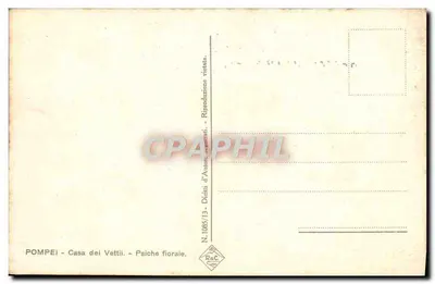 Pompei - Casa dei Vettii - Psiche floreale — Editore Rac, n° 1085/13 — Verso