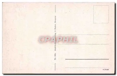 Bregenzer Klause — widok na zamek na jeziorze — wydawca Anglickartenverlag J. Bader, Bregenz, nr 928 — Rewers