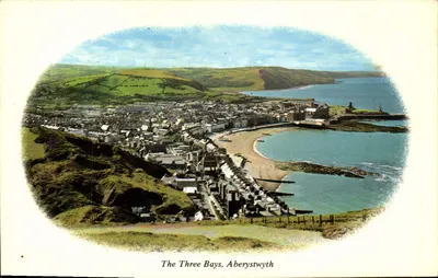 The Three Bays, Aberystwyth — vista panorâmica — COLOURMASTER INTERNATIONAL, n° ABY 191