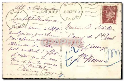 Albi — Katedra św. Cecyle — wydawca A.P.A. — Rewers