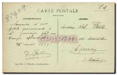 Castelo de St-Germain-en-Laye — Vista geral — Imp. Phot. « L'Abeille », Asnières-Paris — Verso