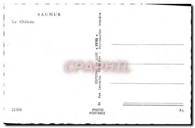 Saumur — Zamek — Wydawnictwo Estel, nr 22308 — Rewers