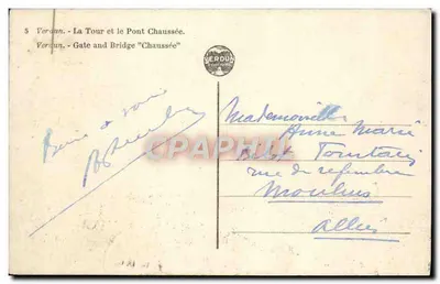 Verdun — Wieża i Most Chaussée — Wydawnictwo Verdun — Rewers
