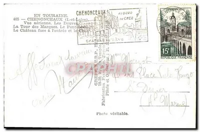 Zamek w Chenonceau — Widok z lotu ptaka — Gretz — Rewers