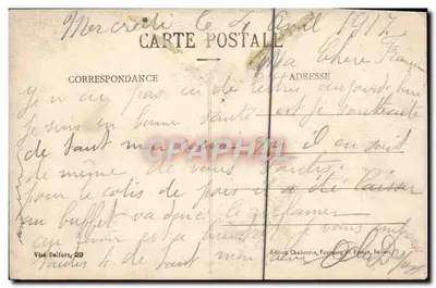 Belfort - O Leão, obra de Bartholdi, esculpido no granito do Castelo, 22m de comprimento, 11m de altura — Verso
