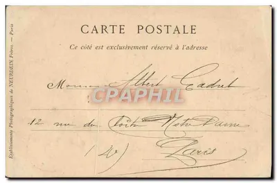Kasteel van Menars — Loir-et-Cher — Uitgever: Établissements Photographiques de Neurdein Frères — Achterkant