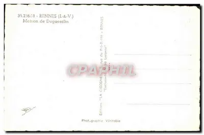 Rennes — House of Duguesclin — Éditions Véritable — Back