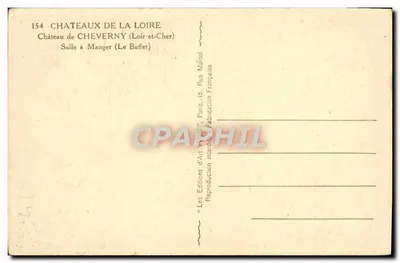 Castelo de Cheverny — Sala de Jantar (O Buffet) — Les Éditions d'Art 'W' Paris — Verso