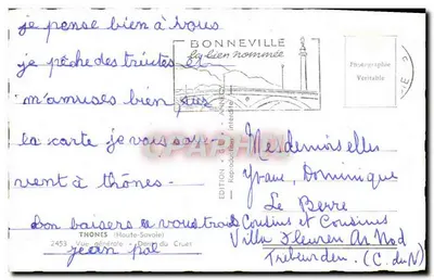 Thônes (Haute-Savoie) — ogólny widok — Dent du Cruet — Wydawnictwo Bonneville — Rewers