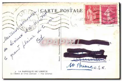 A Basílica de Lisieux — Vista Geral — editor Dräeger, Paris — Verso