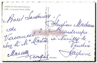 O Grande Palácio — Paris — Editor Guy, n° 4.032 — Verso