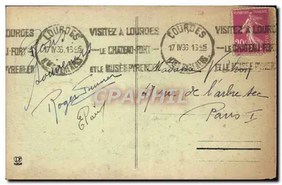 Lourdes - La Grotta e la Basilica — Editore: L. Lalouette, n° 919 — Verso