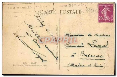 La Porte et Galeries couvertes du Parc — Vichy — éditeur L. Rambaud, n°356 — Rewers
