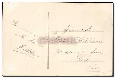 Frau mit Blumenstrauß — Zärtliches Andenken — Paris, Nr. 297 — Rückseite
