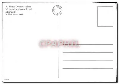 REPRO M Santos Dumont voando a 2 metros acima do chão em Bagatelle — Verso