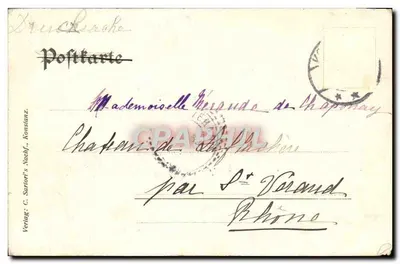 Bilhete postal antigo Konstanz — Verso