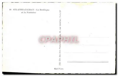 Ste-Anne-d'Auray — La Basilique et la Fontaine — Cie des Arts, Parigi — Verso