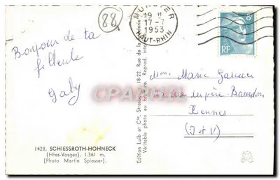 Schiessroth-Hohneck — 1.361 m — Edition Luib et Cie, Strasbourg — Back