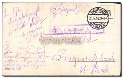 Due uomini in abito d'epoca — Hagenau — editore non visibile — Verso