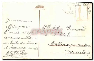 Krajobraz zimowy — chatka przy jeziorze — wydawca nieznany, nr serii 153 — Rewers