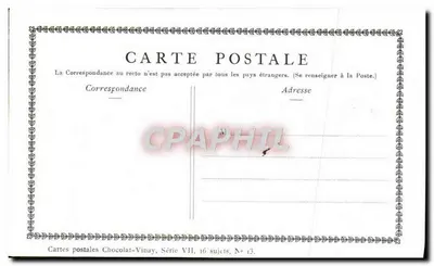 A Mercadista do Povoado — D'après Gérard Don — Chocolat-Vinay, Série VII, N° 13 — Verso