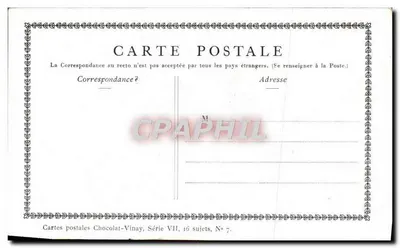 A cozinheira holandesa — D'après Gérard Dou — Chocolat-Vinay, Série VII, N° 7 — Verso