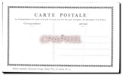 A Leitora — Chocolat-Vinay, Série VII, N° 11 — Verso