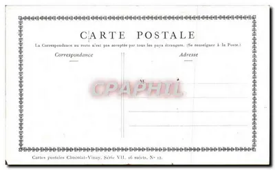 A Vendedora Holandesa — D'après Gérard Dou — Chocolat-Vinay, Série VII, N° 12 — Verso