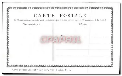A Família de Gérard Dou — Segundo Gérard Dou — Chocolat-Vinay, Série VII, N° 14 — Verso