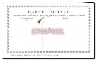 Le Jeu de Cache-Cache — D'après Lancré — Chocolat-Vinay, Série VII, N° 3 — Verso