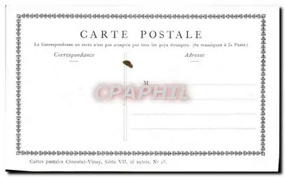 A EPICIEIRA DE VILAGE — Chocolat-Vinay, Série VII, N° 13 — Verso