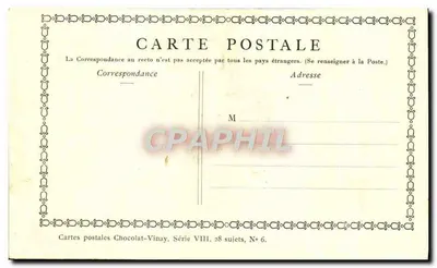 De galetta-verkoper — Chocolat-Vinay, Serie VIII, N° 6 — Achterkant