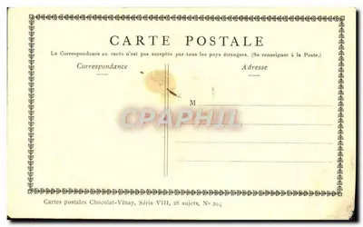 Bilhete postal antigo Fantasia Publicidade Chocolate Vinay A fossa ou o jogo de noz Saint Aubin Crianças — Verso