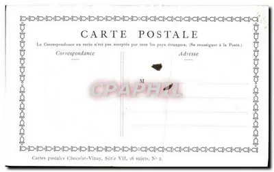 Le Jeu des Quatre Coins — Chocolat-Vinay, seria VII, nr 2 — Rewers