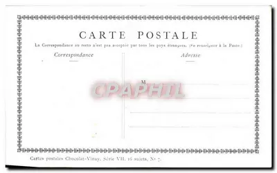 A cozinheira holandesa — D'après Gérard Dou — Chocolat-Vinay, Série VII, N° 7 — Verso
